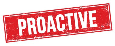 Kırmızı grungy dikdörtgen damga işareti üzerinde PROaktif metin.