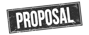 Siyah grungy dikdörtgen damga işareti üzerine proPOSAL metin.