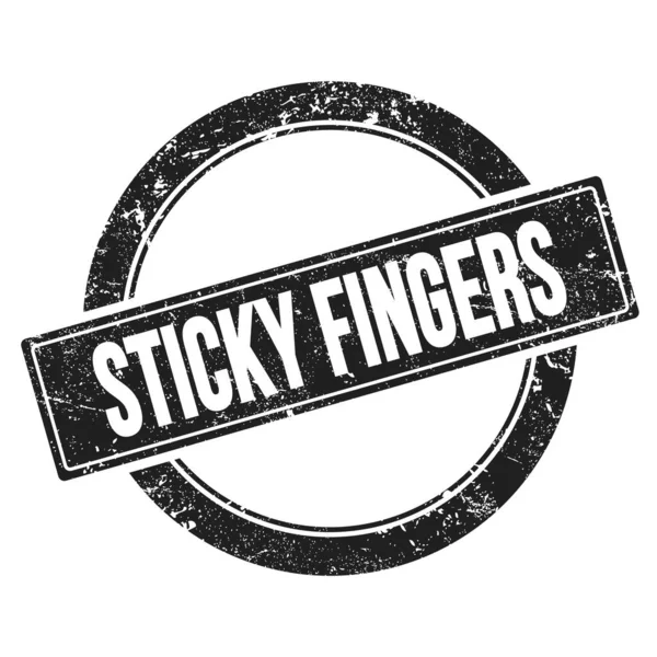 Sticky Fingers Text Black Grungy Stamp — Stock Photo, Image
