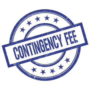 Mavi yuvarlak vintage kauçuk damga üzerine yazılmış devamlılık ücreti metni.