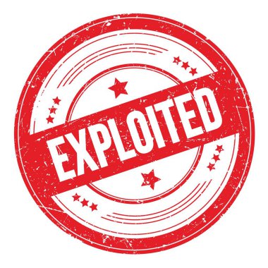 Kırmızı yuvarlak grungy desen damgası üzerine ExPLOITED metin.