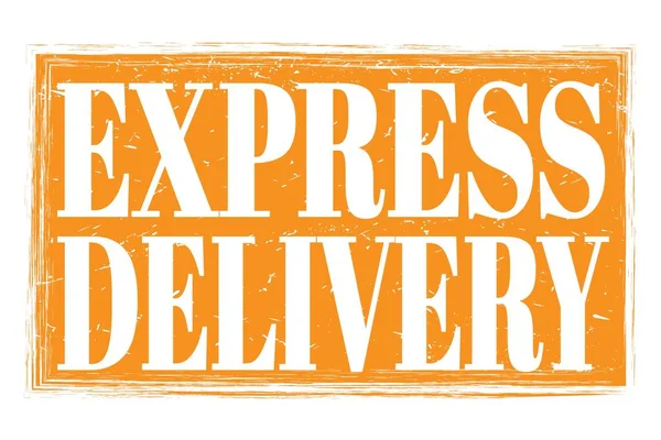 Consegna Express Parole Scritte Sul Segno Del Timbro Grungy Arancione — Foto Stock