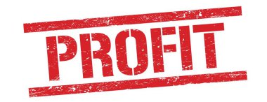 Kırmızı grungy dikdörtgen damga işareti üzerine PROFIT metni.
