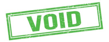 Yeşil grungy vintage dikdörtgen damgalı VOID metin.