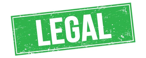 Legal Text Green Grungy Rectangle Stamp Sign — Stock Photo, Image