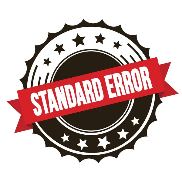 標準エラーテキストOn赤茶色リボンバッジスタンプ — ストック写真