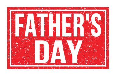 Babalar Günü, kırmızı dikdörtgen damgasına yazılmış kelimeler.