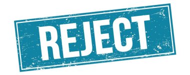 Mavi grungy dikdörtgen damga işareti üzerinde REJECT metin.