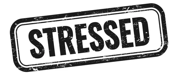 Stressed Text Black Grungy Vintage Rectangle Stamp — Stock Photo, Image