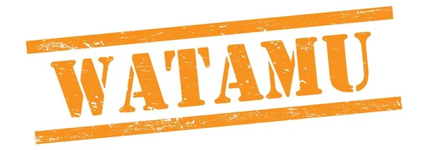 Watamu Text Auf Orange Grungy Vintage Rubber Stamp — Stockfoto