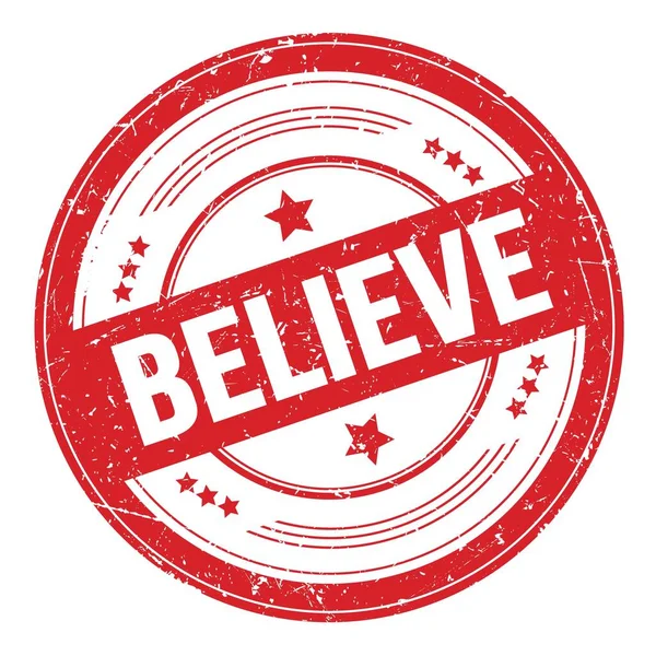 İnanın bana kırmızı yuvarlak dokuma damgası.