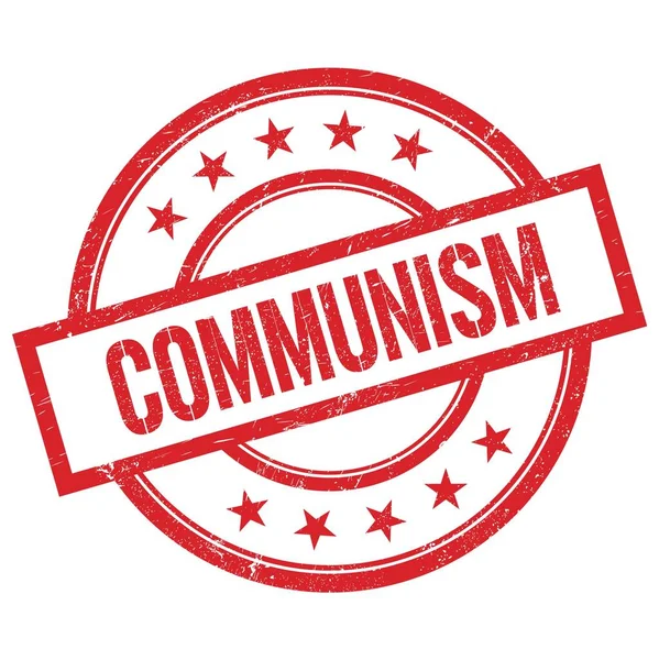 Communism Text Napsaný Červeném Kruhovém Vinobraní Razítko — Stock fotografie