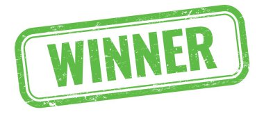 Yeşil grungy vintage dikdörtgen damgalı WINNER metni.