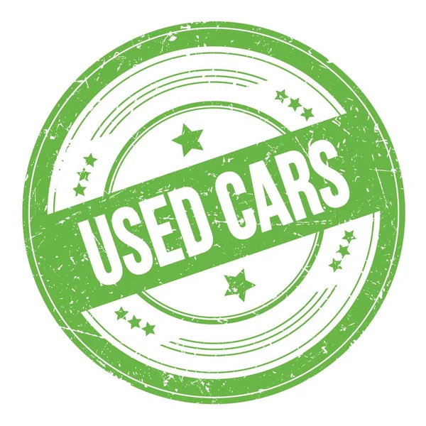 Used Cars Text Green Grungy Texture Stamp — ストック写真