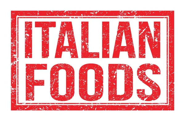 Włochy Żywności Słowa Napisane Czerwonym Prostokątnym Znaku Znaczka — Zdjęcie stockowe