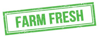 Yeşil grungy vintage dikdörtgen damgalı FARM FRESH metin.