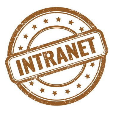 Kahverengi grungy vintage lastik damgalı INTRANET metni.