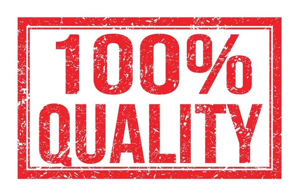 100 Quality Words Written Red Rectangle Stamp Sign — Photo