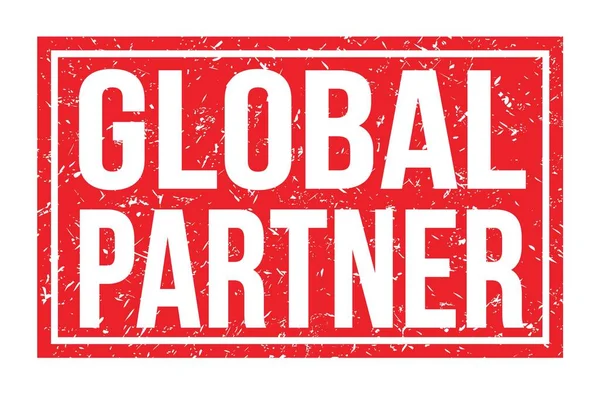 Global Partner Слова Написанные Знаке Красный Прямоугольник — стоковое фото