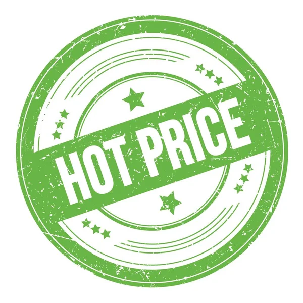 Hot Price Text Green Grungy Texture Stamp — Stock Photo, Image