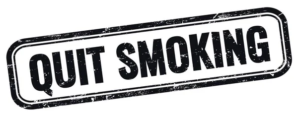 Quit Smoking Testo Nero Grungy Vintage Rettangolo Timbro — Foto Stock