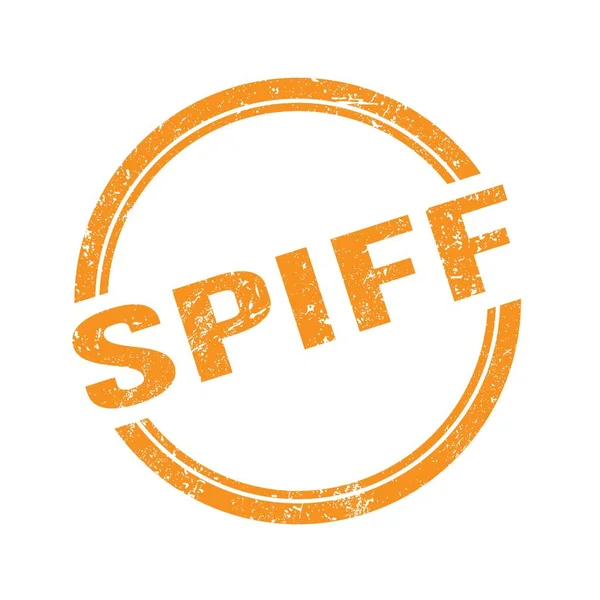 SPIFF metin turuncu grungy vintage yuvarlak pul üzerine yazılmış.