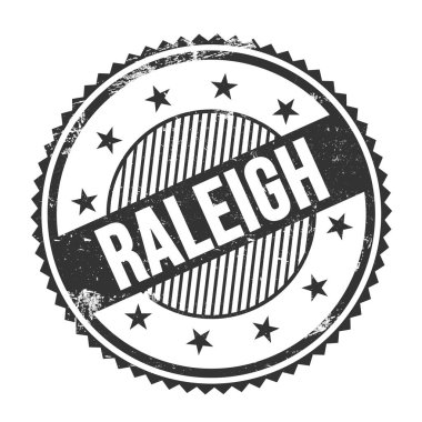 Siyah grungy zig zag kenarlıkları üzerine yazılmış RALEIGH metin yuvarlak pul.