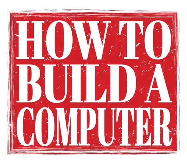 Kırmızı Pul Levhasında Yazan Bir Bilgisayar Nasıl Oluşturulur — Stok fotoğraf