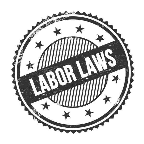 Labor Laws Text Written Black Grungy Zig Zag Borders Stamp — Stock Photo, Image