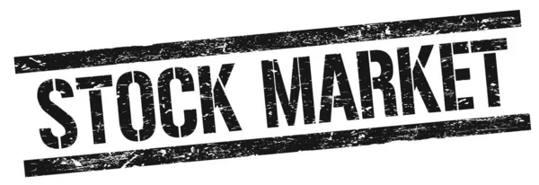 Stock Markt Tekst Zwarte Grungy Rechthoek Stempel Teken — Stockfoto