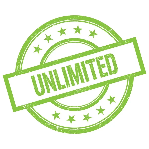 Yeşil yuvarlak vintage kauçuk damga üzerine yazılmış Sınırsız metin.
