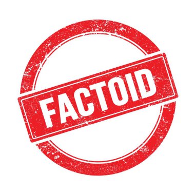 Kırmızı grungy yuvarlak vintage pul üzerinde FACTOID metin.