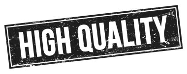 Siyah grungy dikdörtgen damga işareti üzerinde yüksek nitelik metni.