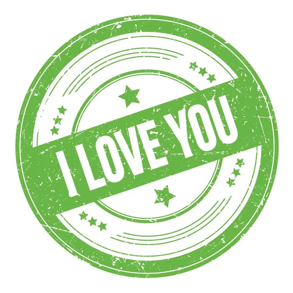 Love You Text Green Grungy Texture Stamp — Stock Photo, Image