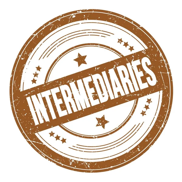 Intermediaries Text Brown Grungy Texture Stamp — Stock Photo, Image