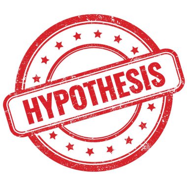 HYPOTHESIS 'in kırmızı, eski, kirli, yuvarlak, lastik damgalı metni.