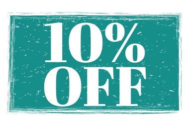 % 10 indirimli, mavi grungy mühür işareti üzerine yazılmış kelimeler