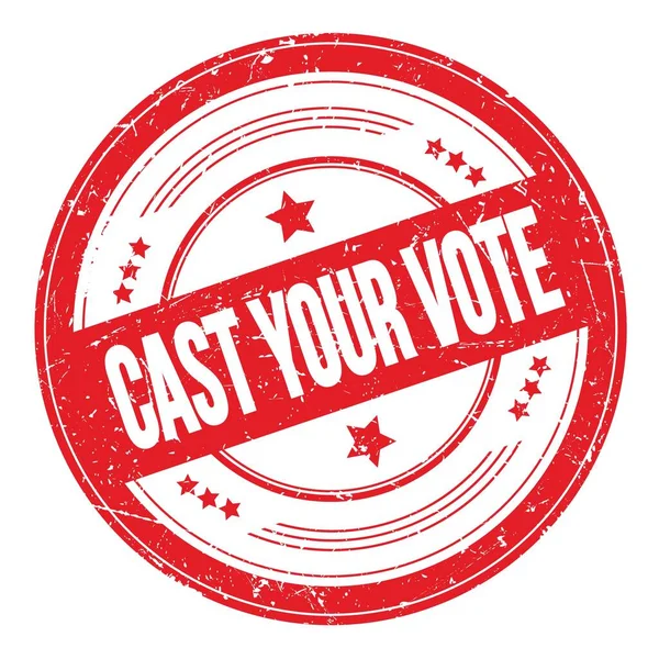 Cast Your Vote Text Red Grungy Texture Stamp — Zdjęcie stockowe