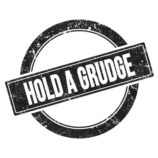 Hold Grudge Texto Sobre Negro Gruñón Ronda Sello —  Fotos de Stock
