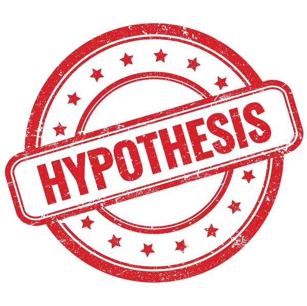 HYPOTHESIS 'in kırmızı, eski, kirli, yuvarlak, lastik damgalı metni.