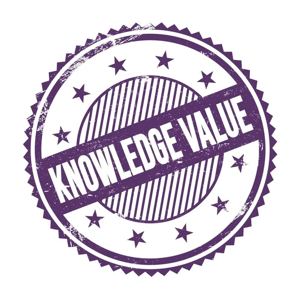 Текст Knowledge Value Написаний Фіолетовому Індиго Гранжеві Зигзагоподібні Кордони Круглого — стокове фото
