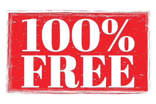 % 100 özgür, kırmızı grungy mühür işareti üzerine yazılmış kelimeler