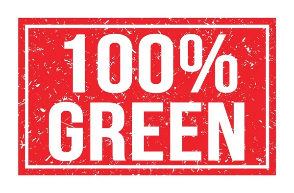 100 Green Words Written Red Rectangle Stamp Sign — Stock Photo, Image