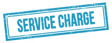 Mavi grungy vintage dikdörtgen damgalı SERVICE şarj metni.