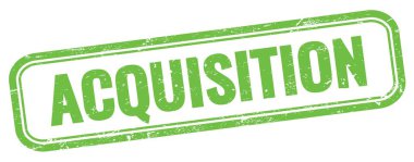 Yeşil grungy vintage dikdörtgen damgalı ACQUISION metin.