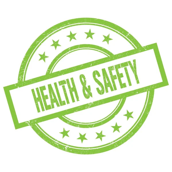 Zdrowie Bezpieczeństwo Tekst Napisany Zielonym Okrągłym Stemplu Kauczukowym — Zdjęcie stockowe
