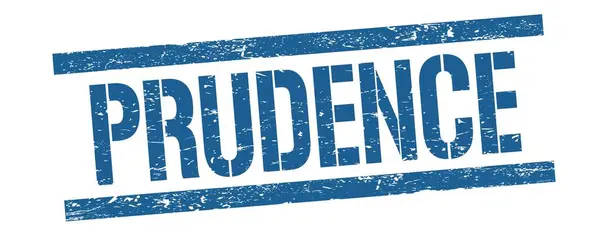 Prudence Text Auf Blauem Grungy Lines Stempelschild — Stockfoto