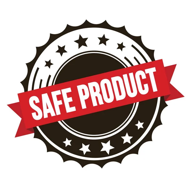 Safe Product Text Red Brown Ribbon Badge Stamp — Photo