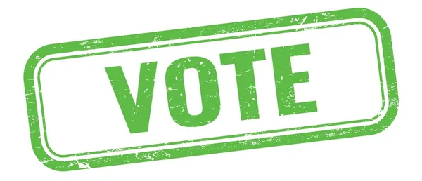 绿色黑色长方形邮票上的Vote文本 — 图库照片