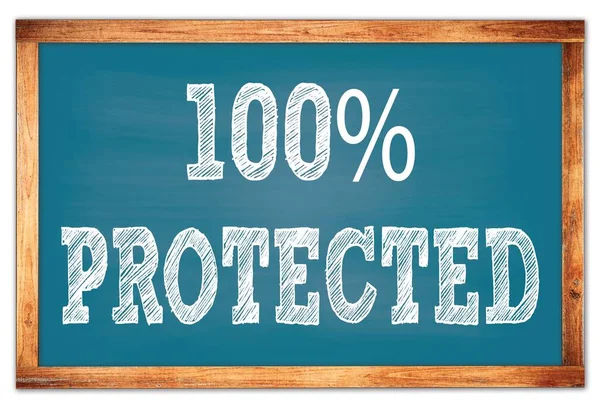 100 Защита Написана Синей Деревянной Рамке Школьной Доски — стоковое фото
